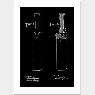 Cricket Bat Vintage Patent Drawing Posters and Art